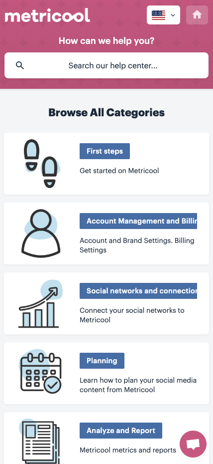 Metricoolejemplo de base de conocimientos