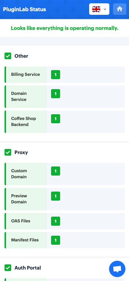 Plugin Lab status page example