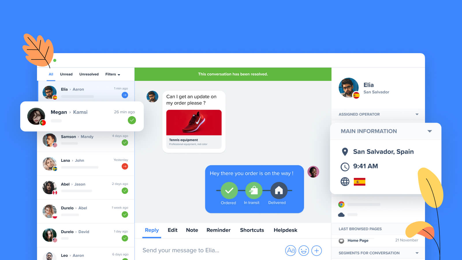 Shopify app: Helpdesk and live chat for online store 