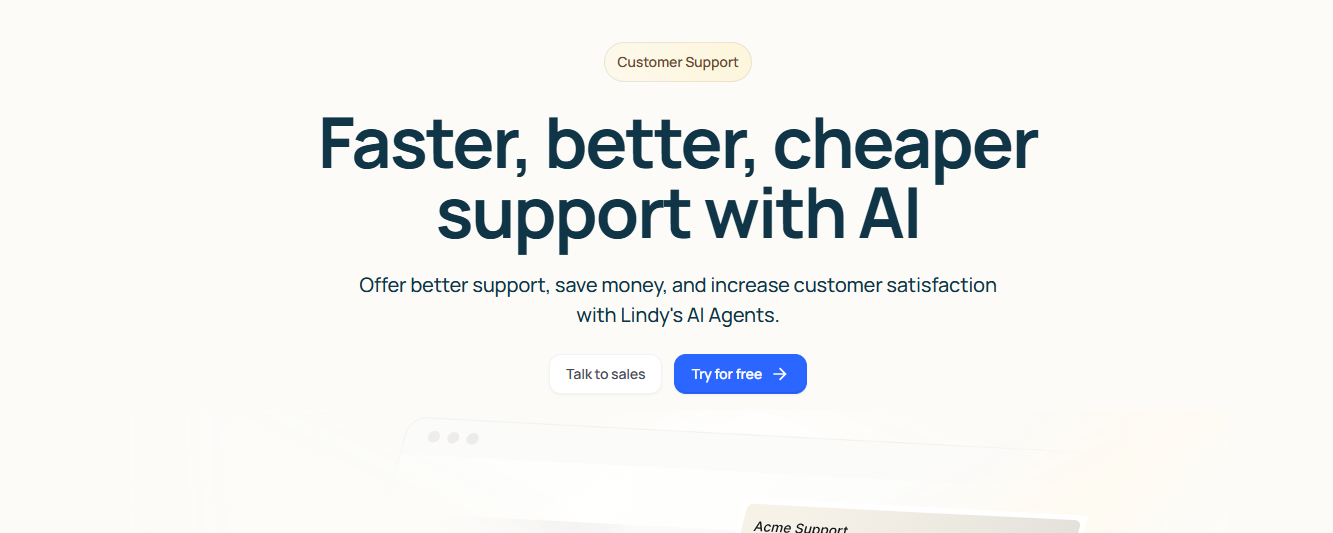 Lindy's AI Agent for Support Automation