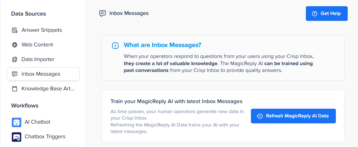 Example of a feature that uses Agent conversation to enrich knowledge base