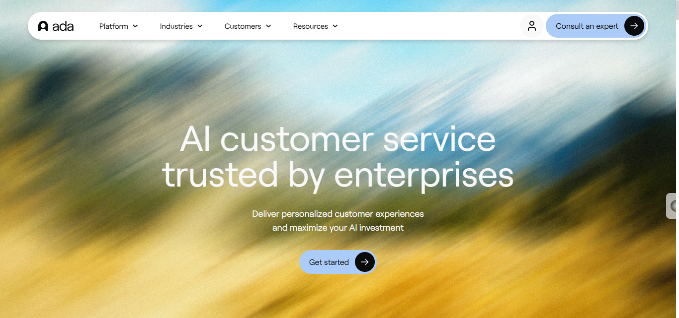 Ada AI customer support