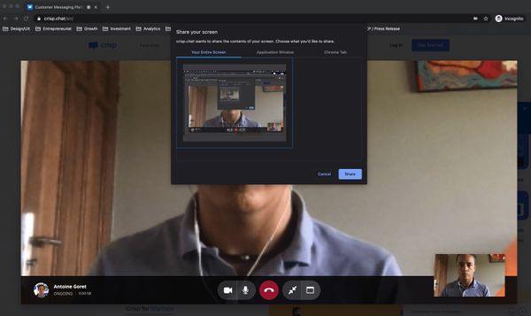 Crisp introduces Screen-sharing